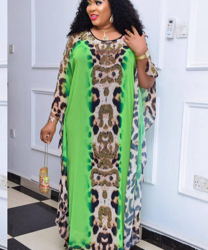 Kaftan with Rhinestones Dramatic Sleeves