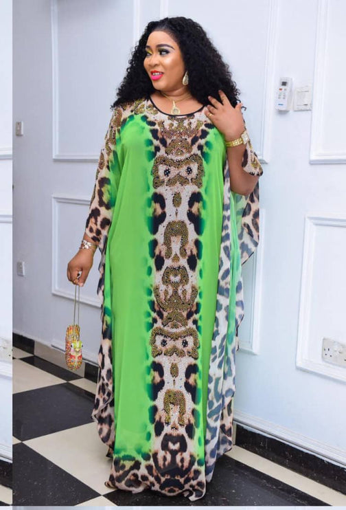 Kaftan with Rhinestones Dramatic Sleeves