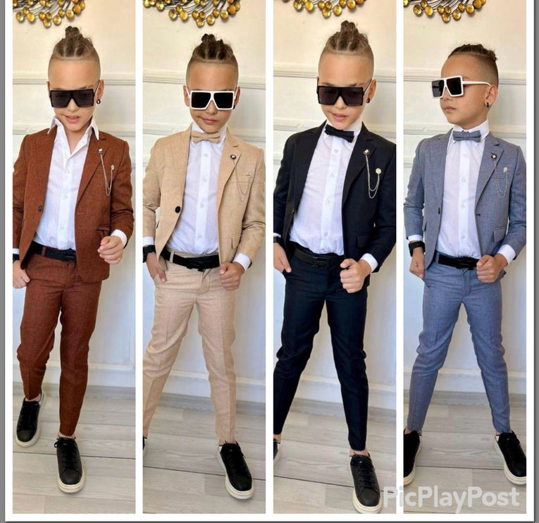 Boys' 5 Piece Slim Fit Suit