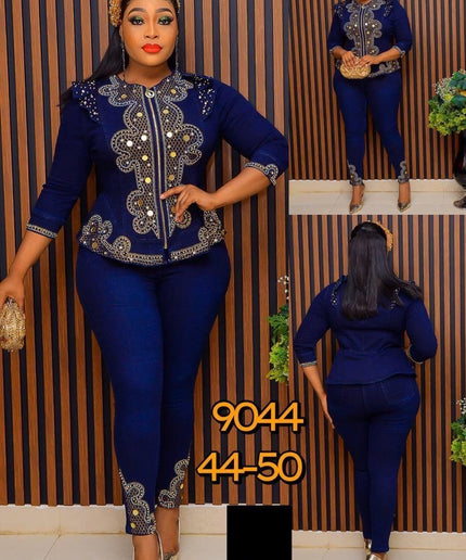 Denim and Diamonds 2-Piece Set | Stretch Curvy Weekend Jeans Plus Size Women