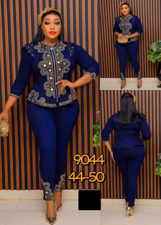 Denim and Diamonds 2-Piece Set | Stretch Curvy Weekend Jeans Plus Size Women