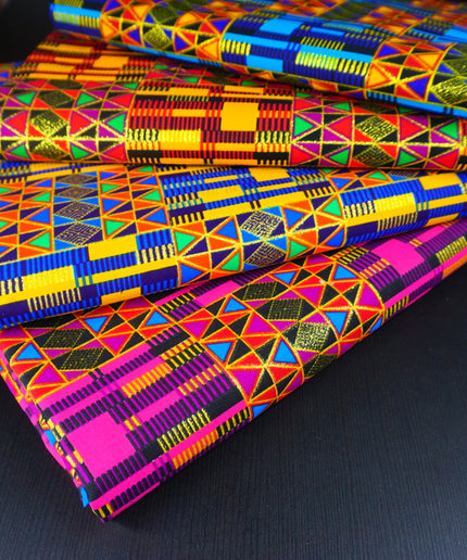 Metallic Pink Kente Fabric by the Yard, Clothes Making Quilting Sewing Crafting Upholstery Decor DIY