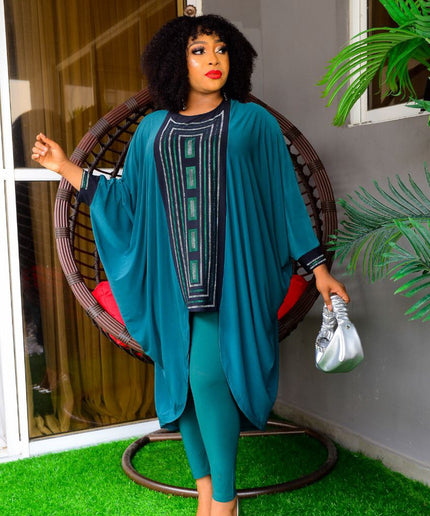 Embellished Kaftan Top and Leggings Stretch