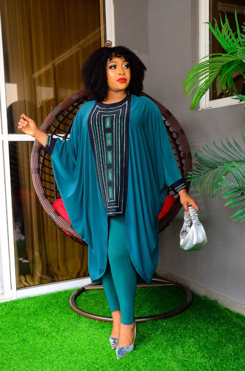 Embellished Kaftan Top and Leggings Stretch