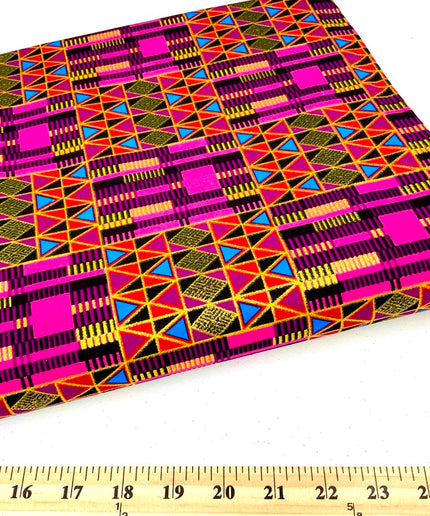 Metallic Pink Kente Fabric by the Yard, Clothes Making Quilting Sewing Crafting Upholstery Decor DIY