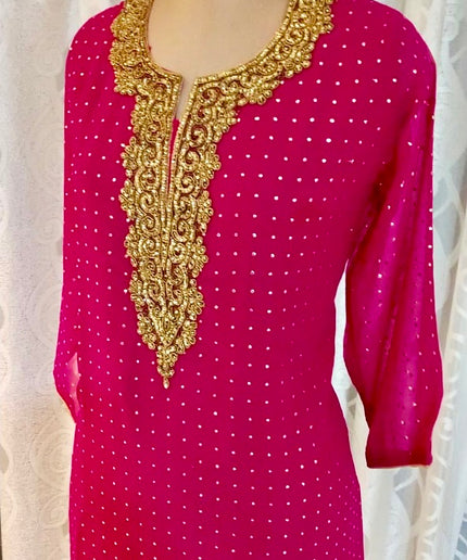 Embellished Metallic Blouse