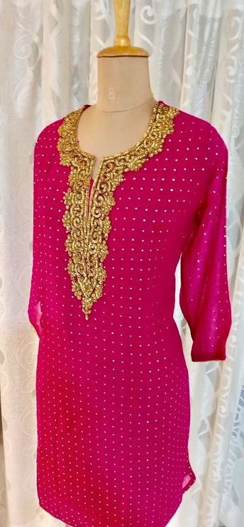 Embellished Metallic Blouse