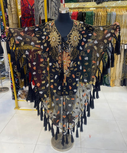 Fancy Embellished Kaftan with Tassels