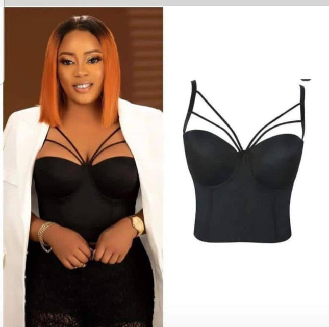 Black Bustier Cami Spaghetti Strap | Size 12-20