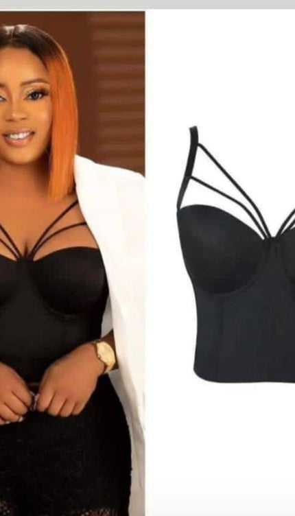 Black Bustier Cami Spaghetti Strap | Size 12-20