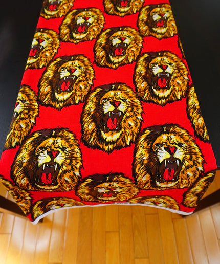 Isiagu Lion Head African Print Ankara Cotton Igbo Traditional Wedding Clothes Making Party Decor