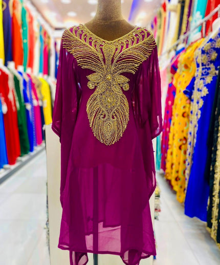 Embellished Kaftan Babydoll Dress