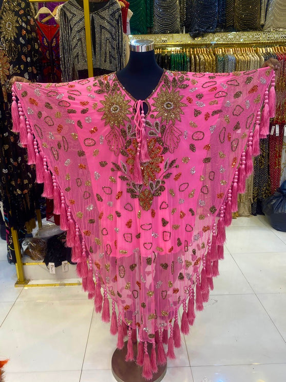 Fancy Embellished Kaftan with Tassels