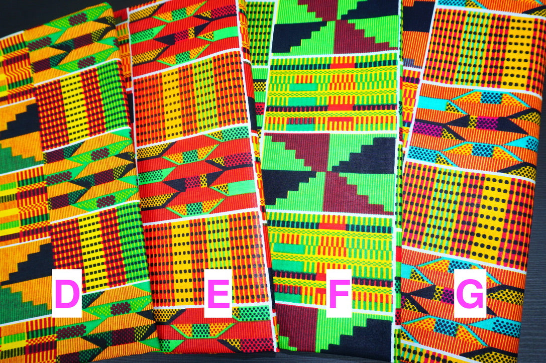 Kente African Print Fabric by The Yard Cotton