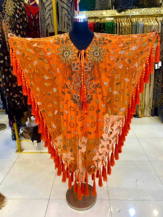 Fancy Embellished Kaftan with Tassels