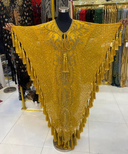 Fancy Beaded Kaftan with Tassels